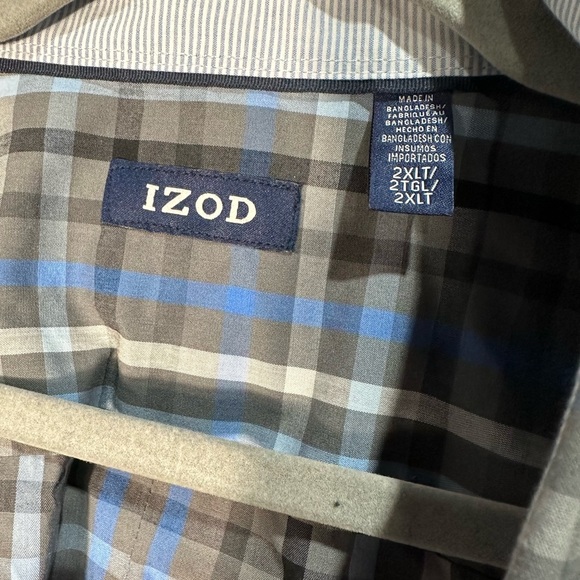 NWOT Men's Big & Tall IZOD Classic Plaid Long Sleeve Button Down Shirt Size 2XLT - Picture 6 of 6